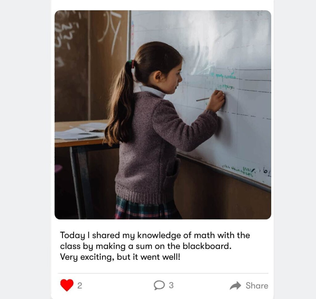 Update Post on a mobile about Milena.